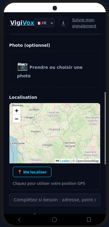 VigiMund — Signalement citoyen sur mobile